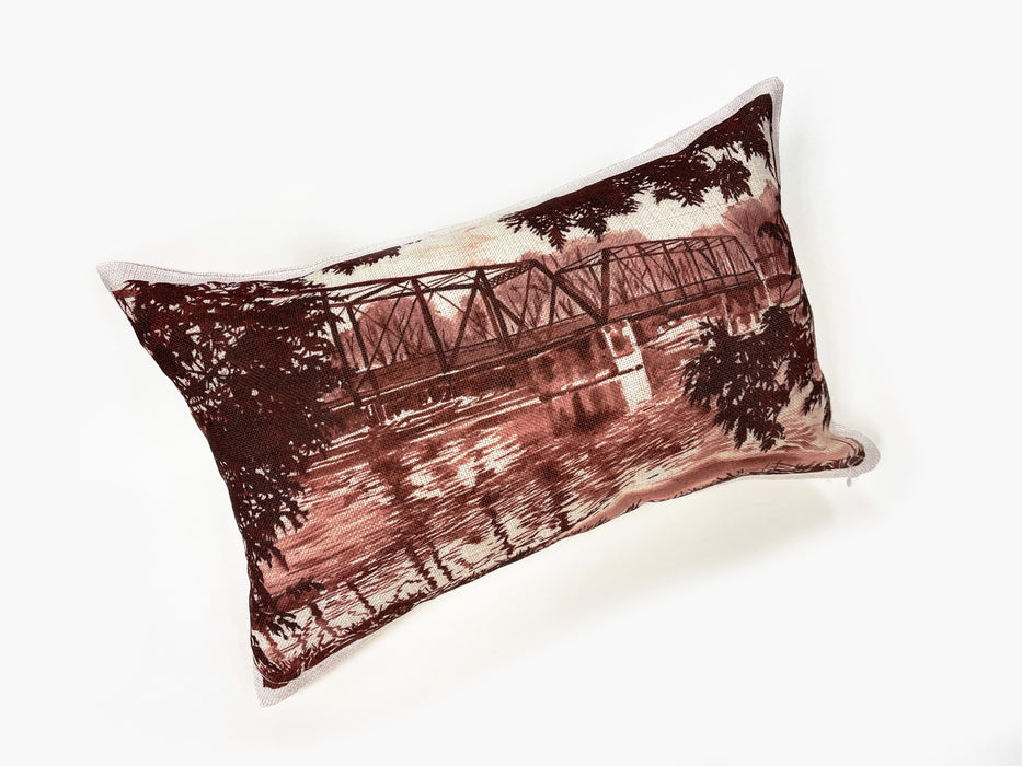 Ball's Bridge Canvas-Texture Art Pillow 12x18
