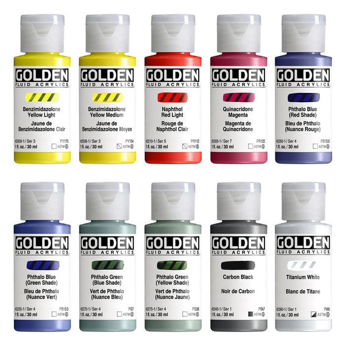 Golden Fluid Mixing 12/Set 1oz Bottles