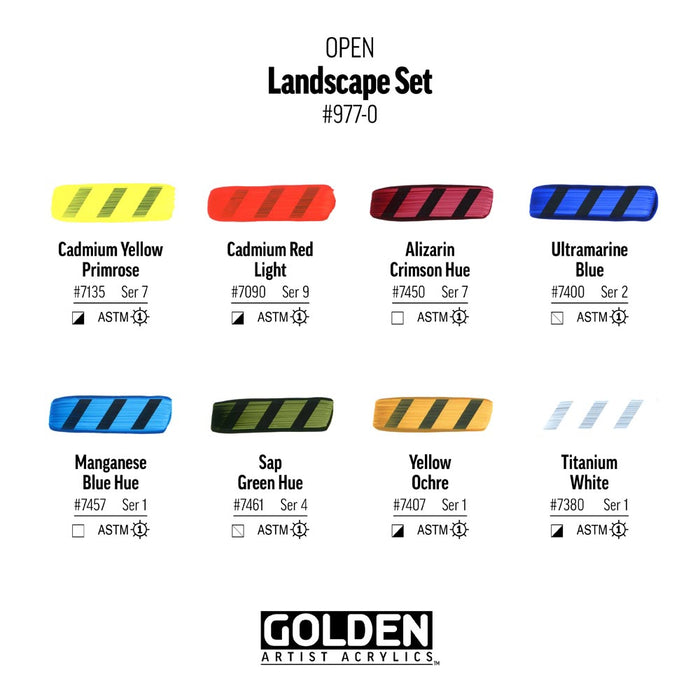 Golden Open Landscape 12/Set 22ml - 2oz White - 1oz Thinner