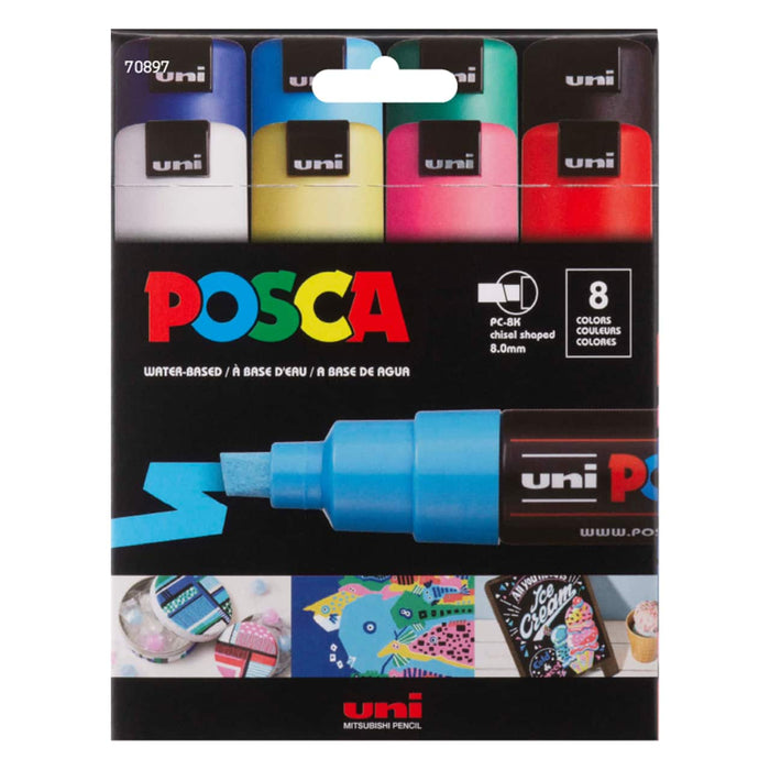 POSCA 8K Chisel Tip 8/Set