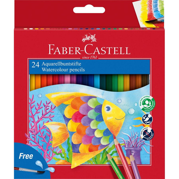Faber-Castell Classic W/C Coloured Pencil & Brush 24/Set