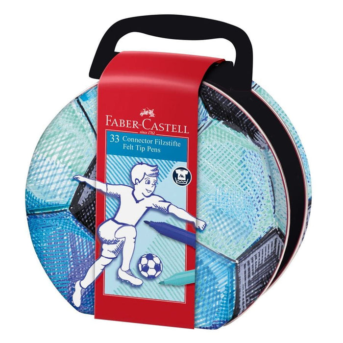 Faber-Castell Connector Felt Pen - Soccer Tin 33 pieces