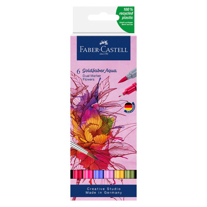Faber-Castell Goldfaber Aqua Dual Marker Flowers Wallet/6
