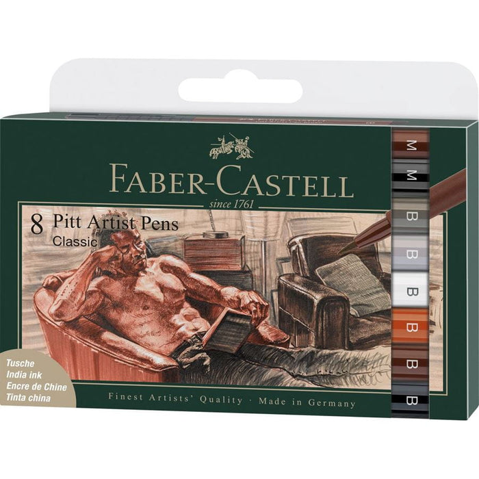 Faber-Castell PITT Artist Pen India Brush Classic Wallet/8
