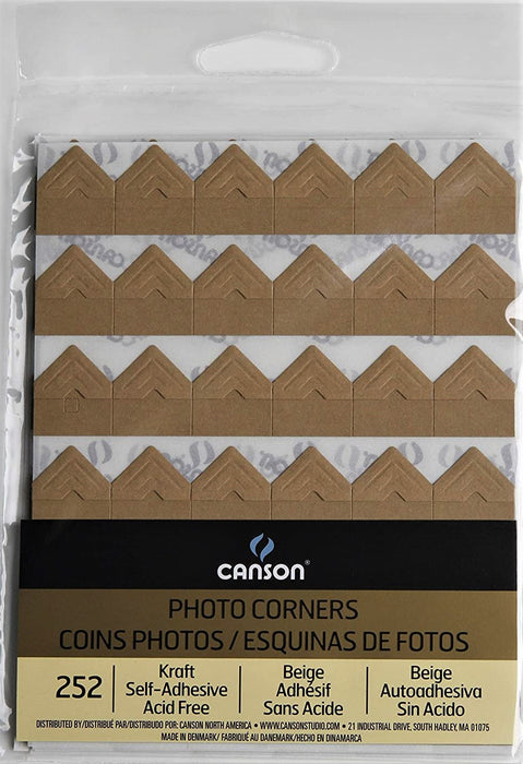 Canson Self Adhesive Photo Corners - Kraft
