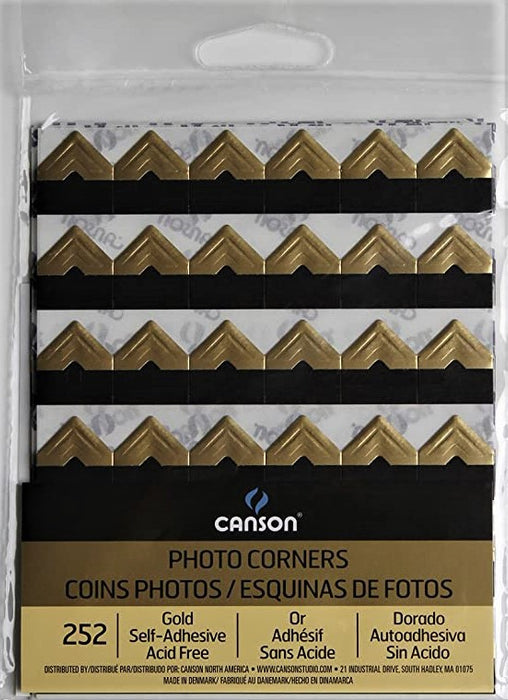 Canson Self Adhesive Photo Corners - Gold