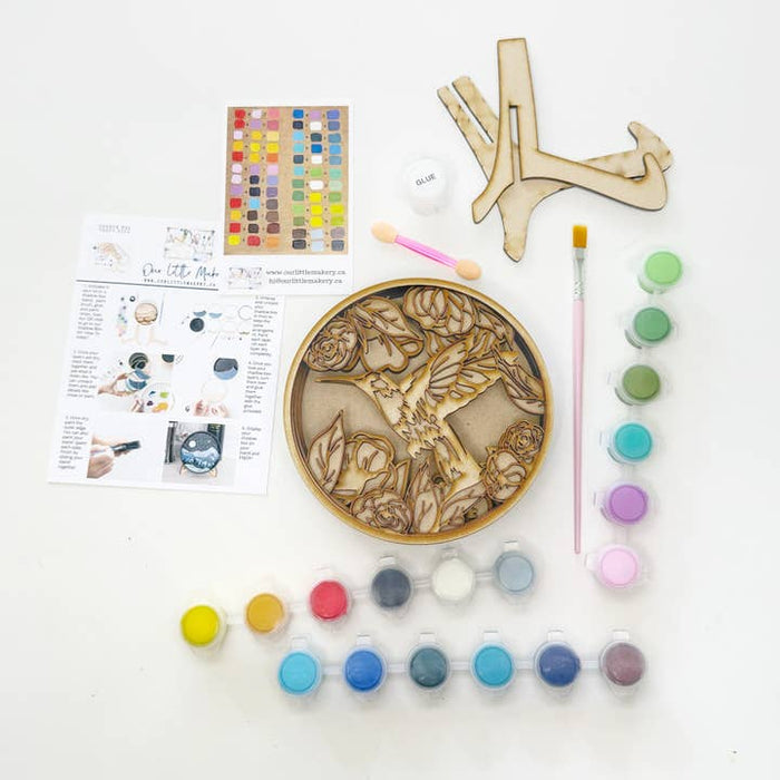 Our Little Makery - Hummingbird Garden Shadow Box Kit