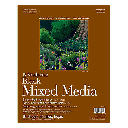 Strathmore Mixed Media Black Paper Pad - 400 Series 11x14