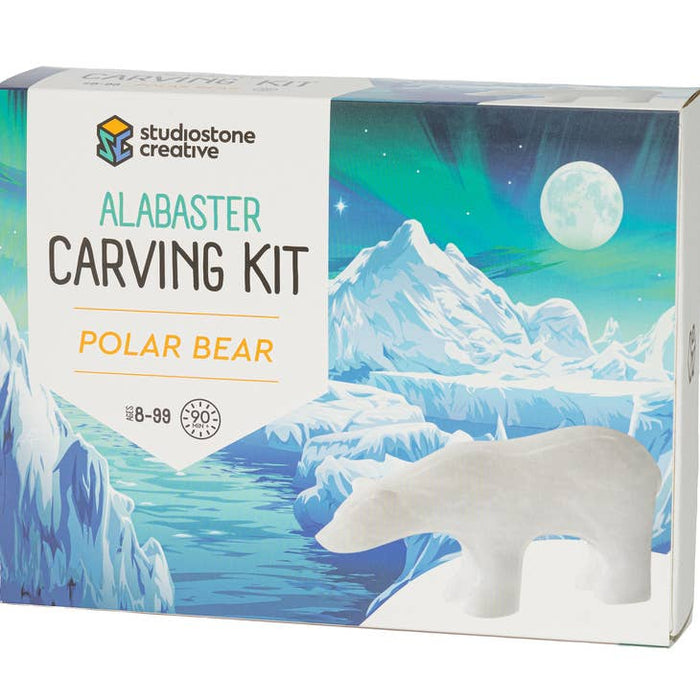 Studiostone Creative - Polar Bear Alabaster Carving Kit