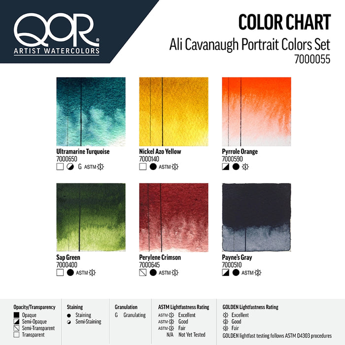QoR Ali Cavanaugh Watercolor 6/Set 5ml Tube Set