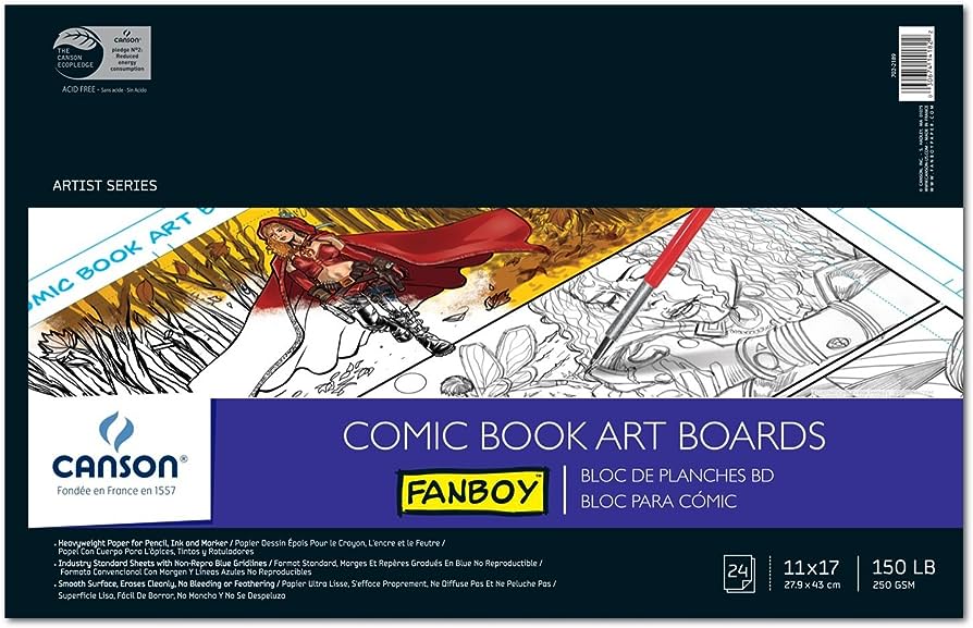 Canson Comic Strip Art Board Pad 11"x 17"- 24 boards