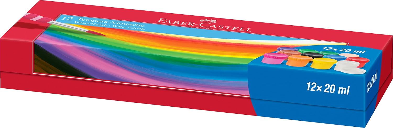 Faber-Castell Tempera Gouache 20ml Colour Pot Box/12
