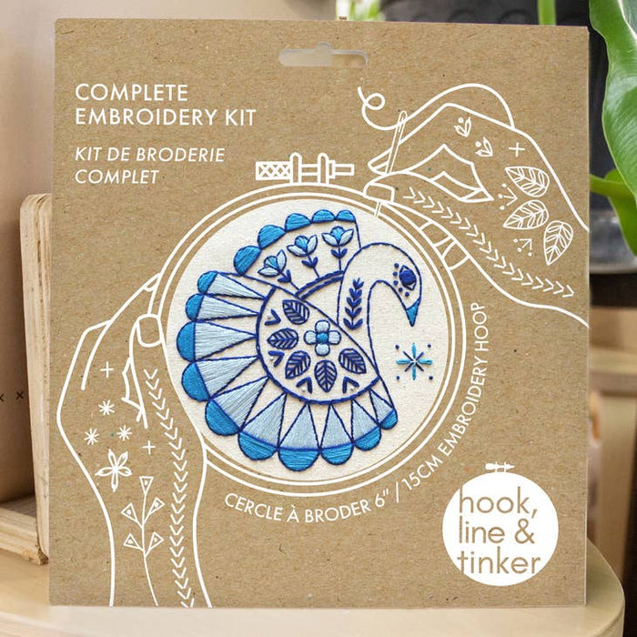 Hook, Line & Tinker Embroidery - Swan Swimming