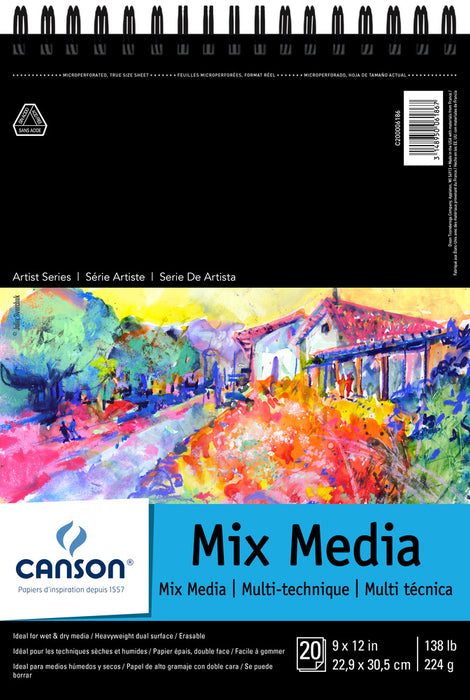 Canson Mix Media Paper Pad - 9x12