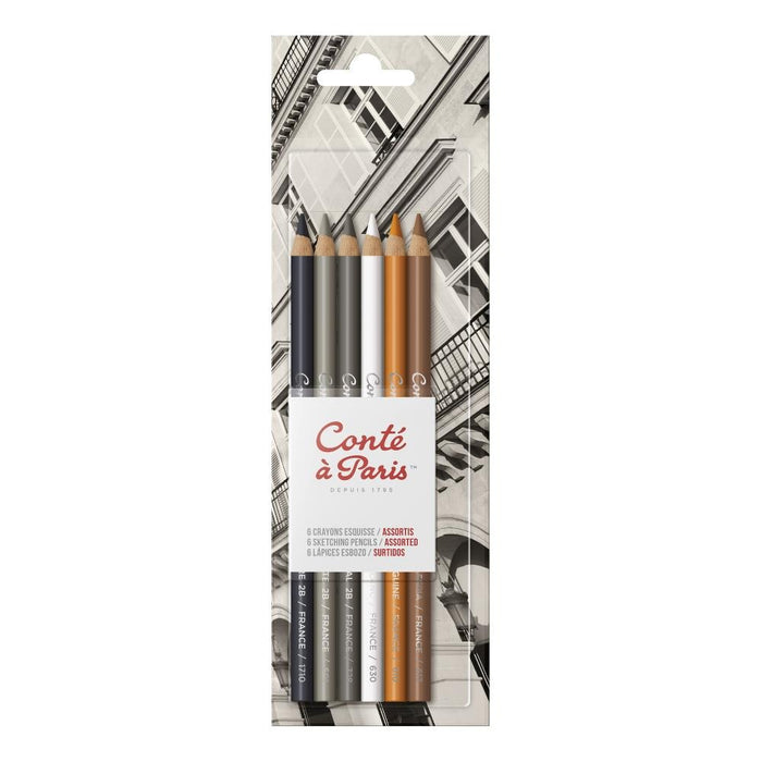 Conte a Paris Sketching Pencils Set, Assorted (6pc)