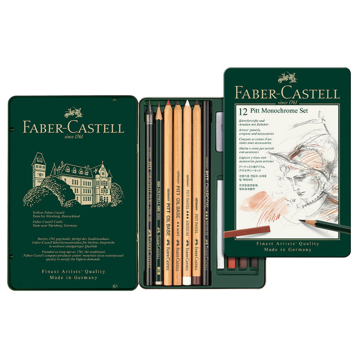 Faber-Castell PITT Monochrome Tin Set/12