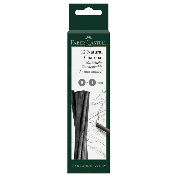 Faber-Castell PITT Natural Willow Charcoal 12/ct 5-8mm