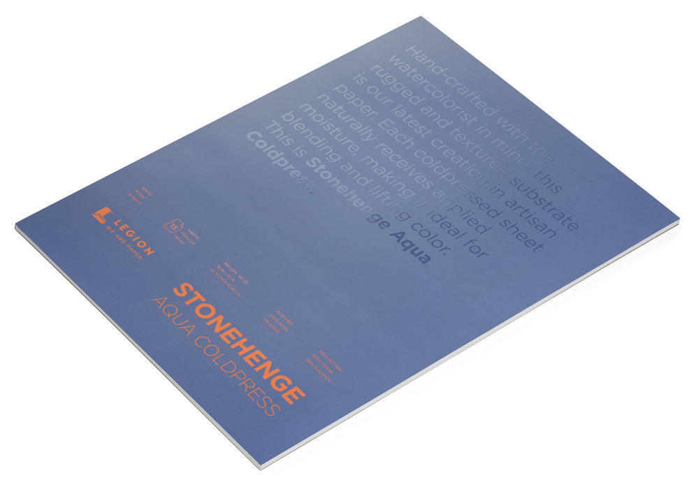 Stonehenge Aqua Cold Press 100% Cotton Paper Block 18x24 140lb
