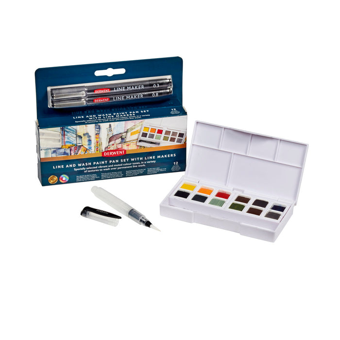 Derwent Line and Wash Paint Pan 12/Set