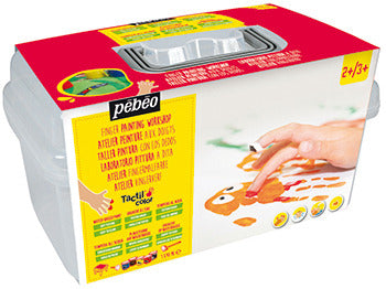 Pebeo Tactilcolor Finger Painting Workshop, Studio Case 5/40ml