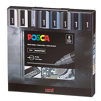 POSCA Paint Markers Medium PC-5M 8/Set Monotone