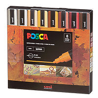 POSCA Paint Markers Medium PC-5M 8/Set Warm Tones