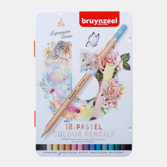 Bruynzeel Expression Colour Pencils Tin 12/Set - Pastel