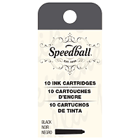 Speedball Calligraphy Fountain Pen Ink Cartridges 10/PK Black