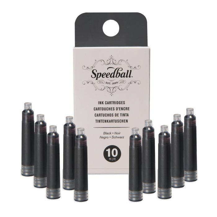 Speedball Calligraphy Fountain Pen Ink Cartridges 10/PK Black