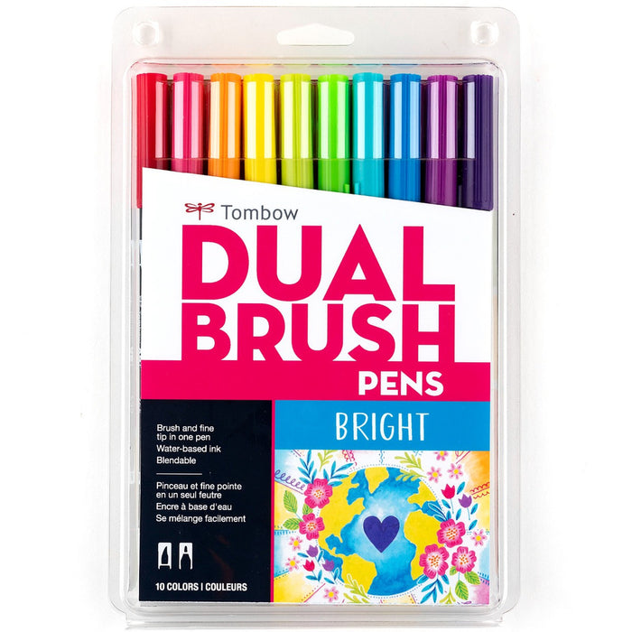 Tombow Dual Brush Pen Set 10pk - Bright