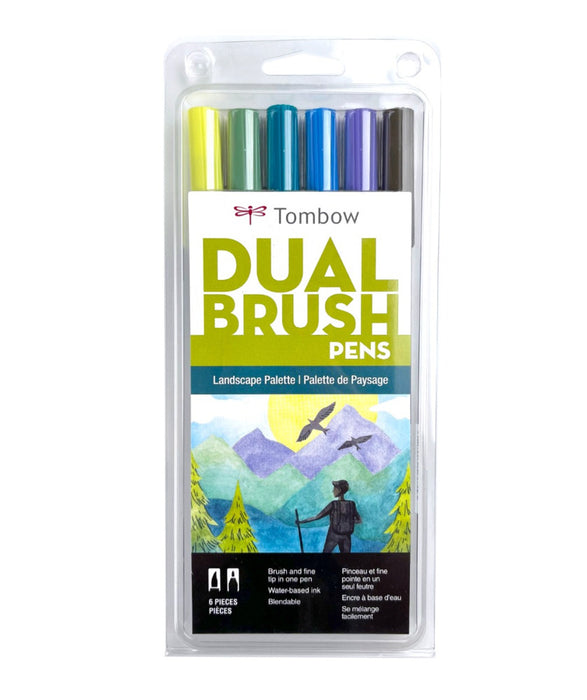 Tombow Dual Brush Pen Set 6pk - Landscape