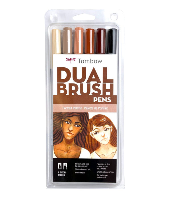 Tombow Dual Brush Pen Set 6pk - Portrait