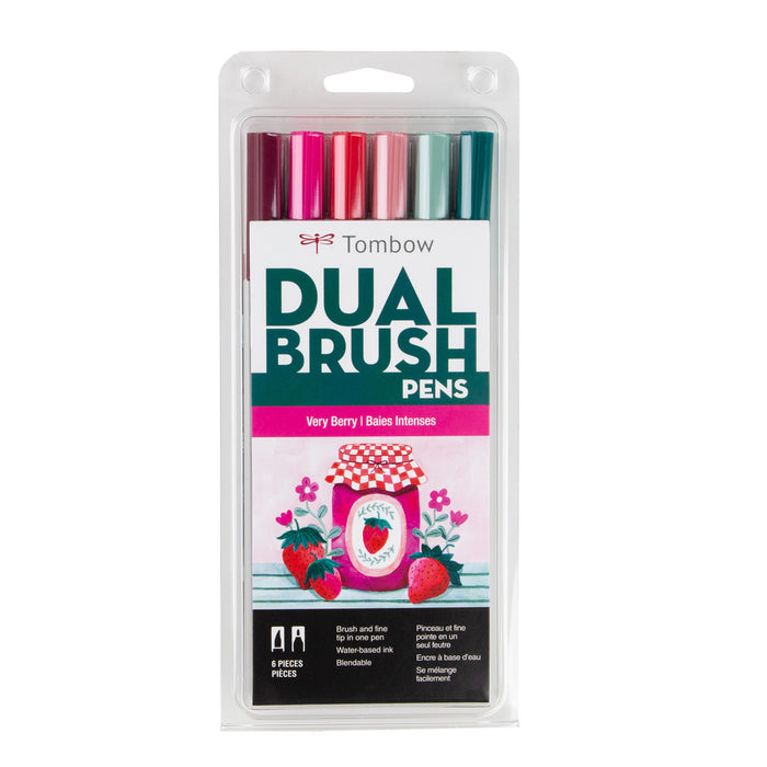 Tombow Dual Brush Pen Set 6pk - Very Berry