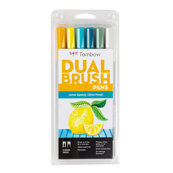 Tombow Dual Brush Pen Set 6pk - Lemon Squeezy