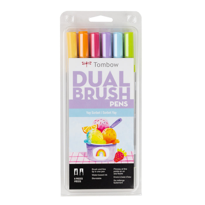 Tombow Dual Brush Pen Set 6pk - Yay Sorbet