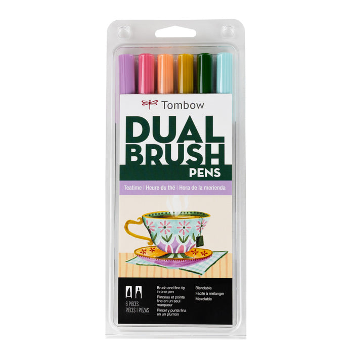 Tombow Dual Brush Pen Set 6pk - Teatime