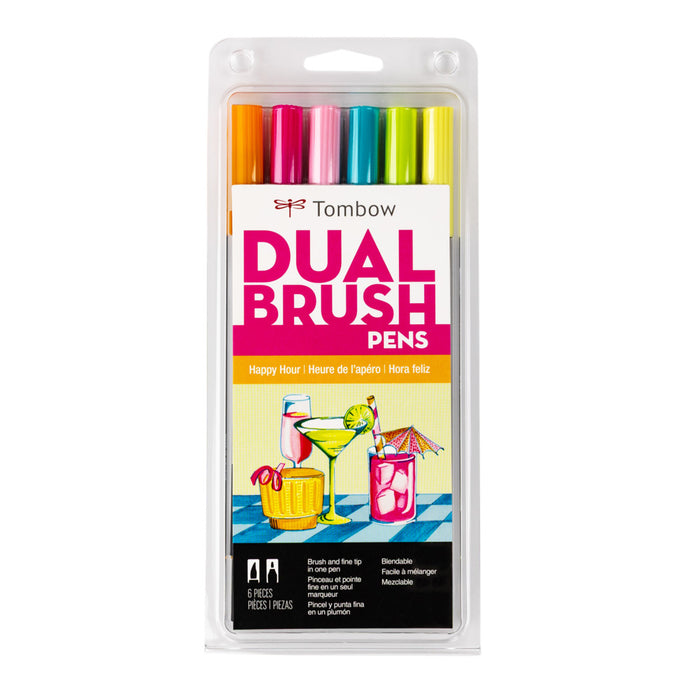 Tombow Dual Brush Pen Set 6pk - Happy Hour