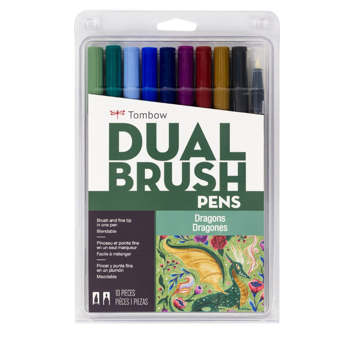 Tombow Dual Brush Pen Set 10pk - Dragons