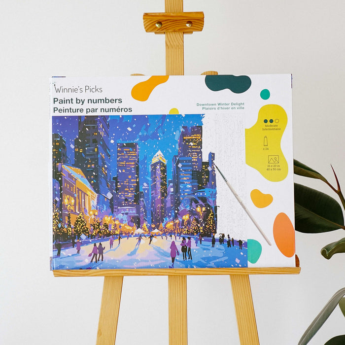 Winnie's Picks Paint By Number Framed - Downtown Winter Delight