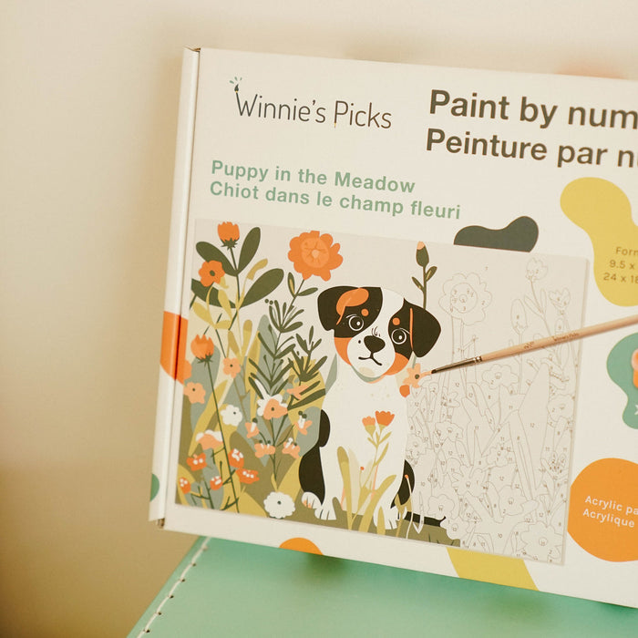 Winnie's Picks - Kid's Paint by Numbers - Puppy in the Meadow