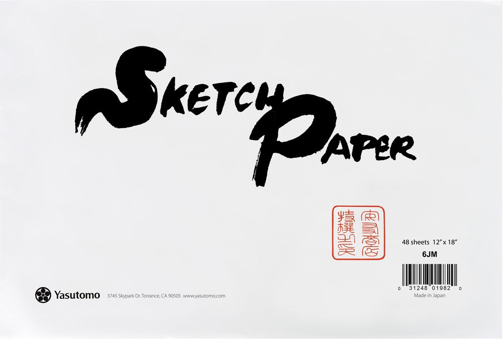 Yasutomo Rice Paper Sketch Pad, 12 1/8" x 18 1/8" (50 Sheets)