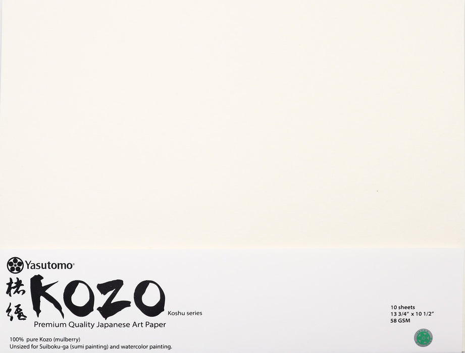 Yasutomo Kozo Pure Paper, 10 1/2" x 13 3/4" (10 Sheets)