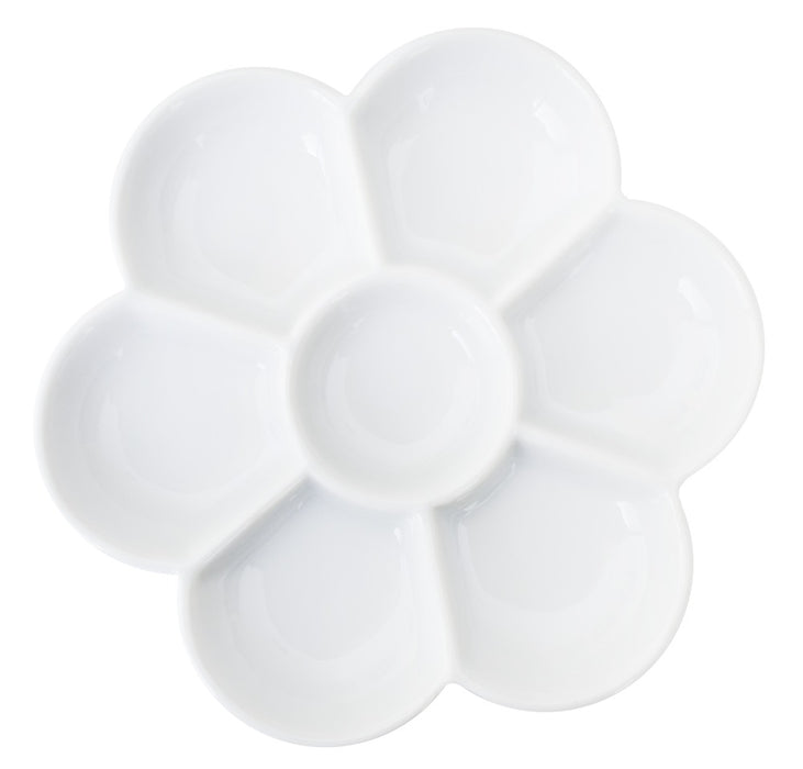 Yasutomo Porcelain Flower Palette, 5" x 5/8" - 7 Sections