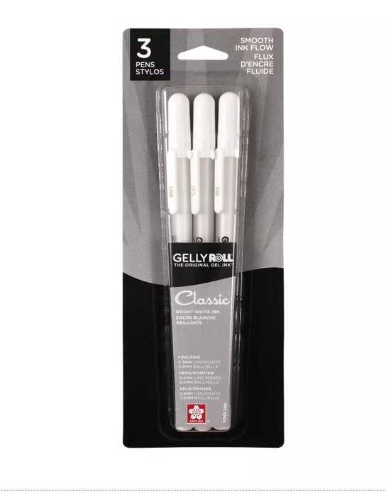 Gelly Roll Pens - Assorted White 3/Pk