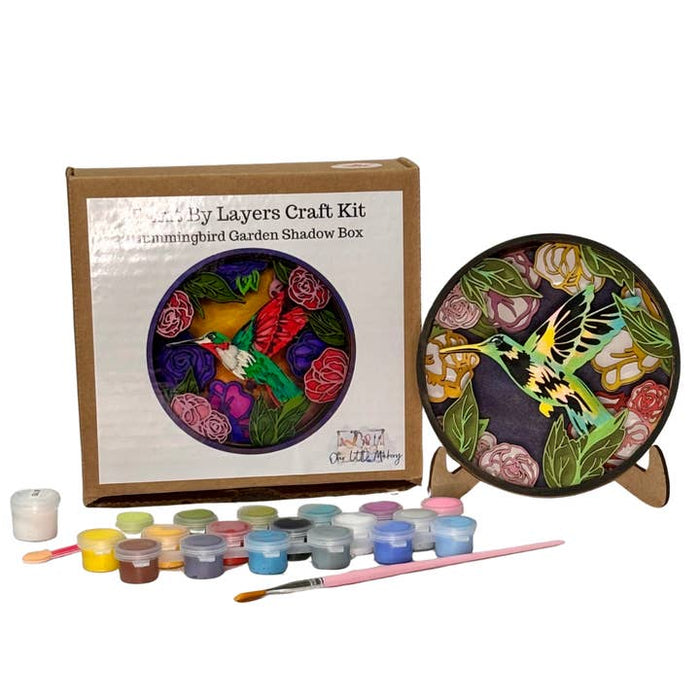 Our Little Makery - Hummingbird Garden Shadow Box Kit