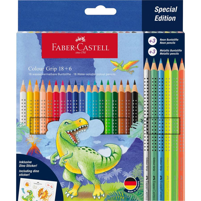 Faber-Castell Colour Pencils Colour Grip 24/Set Dinosaur