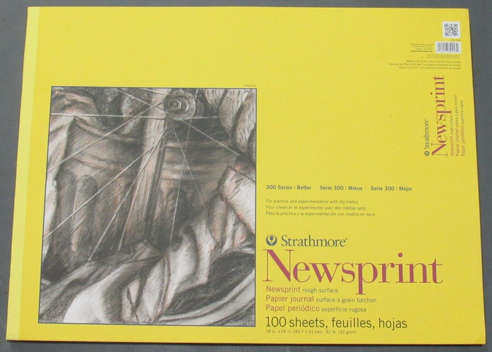 Strathmore Newsprint Paper Pads 300 Series 18x24 100 Sheets
