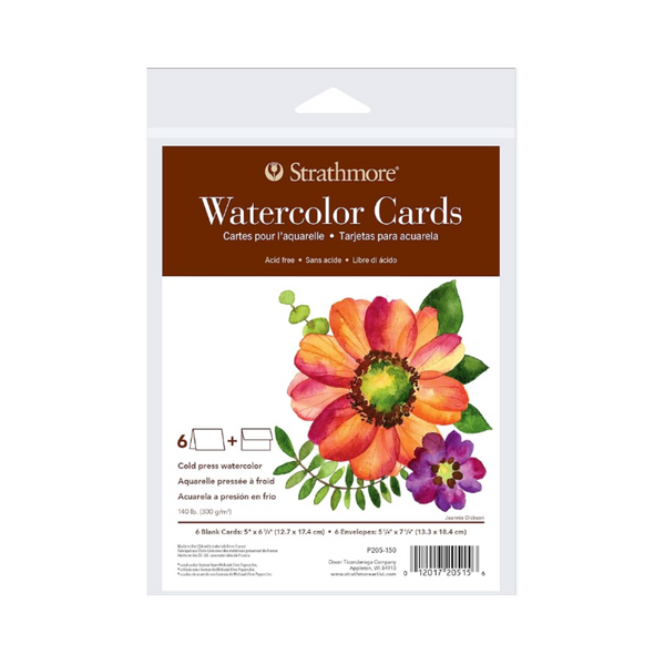 Strathmore Watercolour Cards and Envelopes 5x7 6/Pack