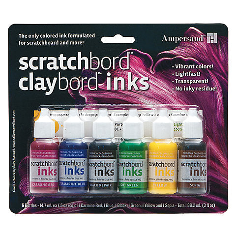 Ampersand Art Scratchbord/Claybord 6-Color Ink Set