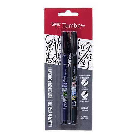Tombow Fudenosuke Brush Pen 2/Set Hard & Soft